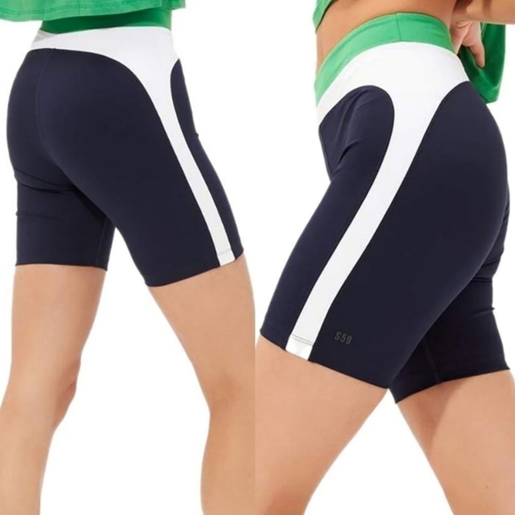 New Splits59 Dream High-Waisted Techflex Indigo/Off White Bike Shorts NWT Medium - Picture 5 of 16